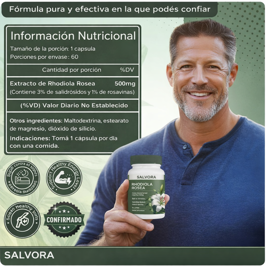 Salvora Rhodiola Roseta Capsulas