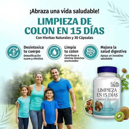 Limpieza Digestiva de Colon 15 Días – Cápsulas Naturales