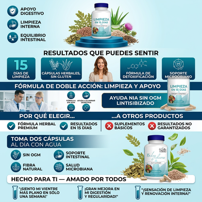Limpieza Digestiva de Colon 15 Días – Cápsulas Naturales