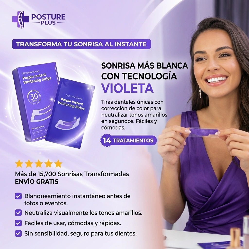 BLANQUEA TU SONRISA Y MANTENE LOS RESULTADOS - TIRAS VIOLETAS
